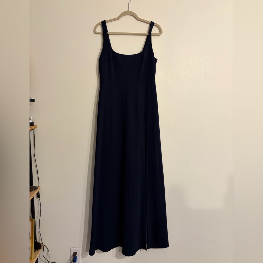 Birdie Grey Alex Bridesmaid Dress in Navy Luxe Stretch Knit size Large
